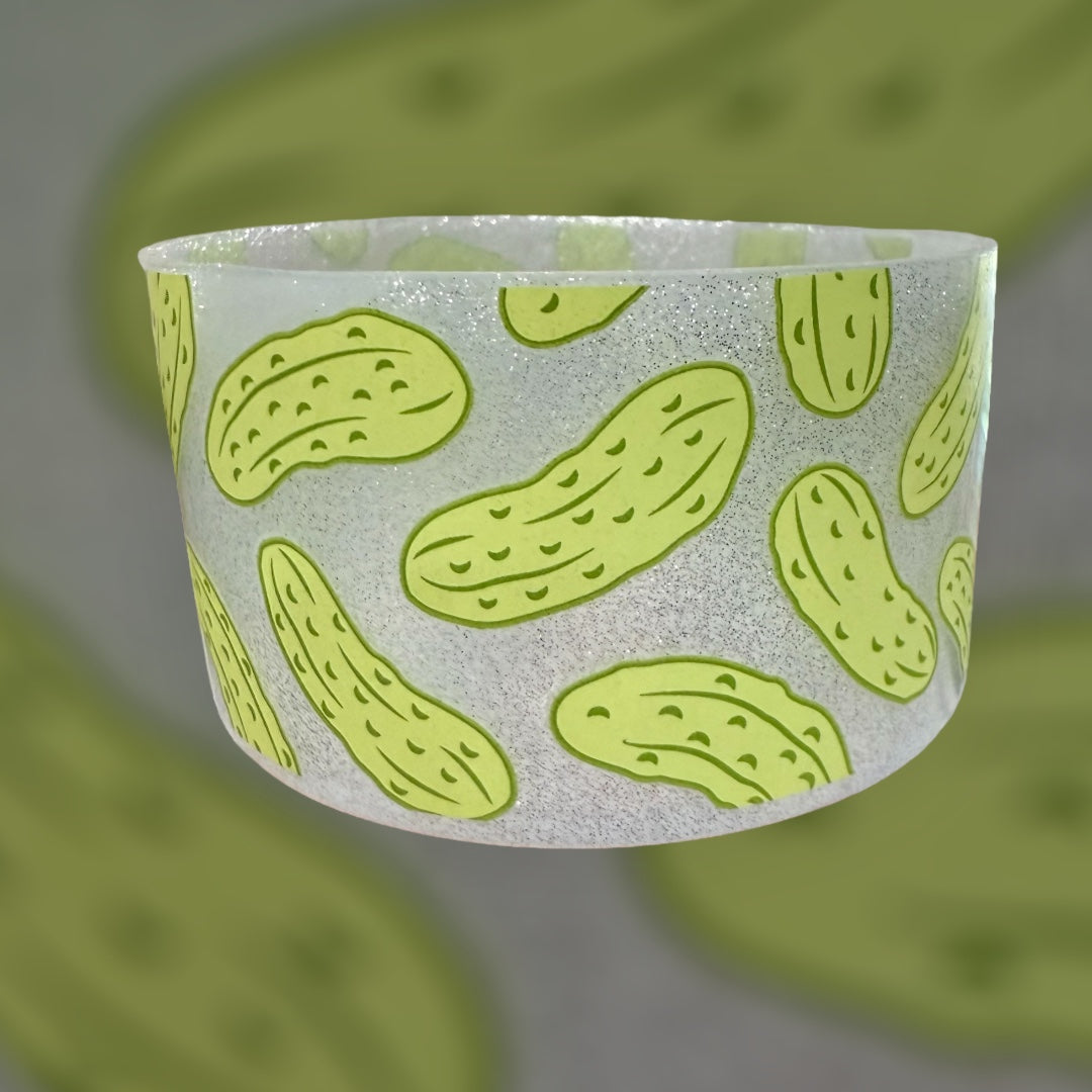 Pickles Silver Glitter - Silicone Tumbler Boot