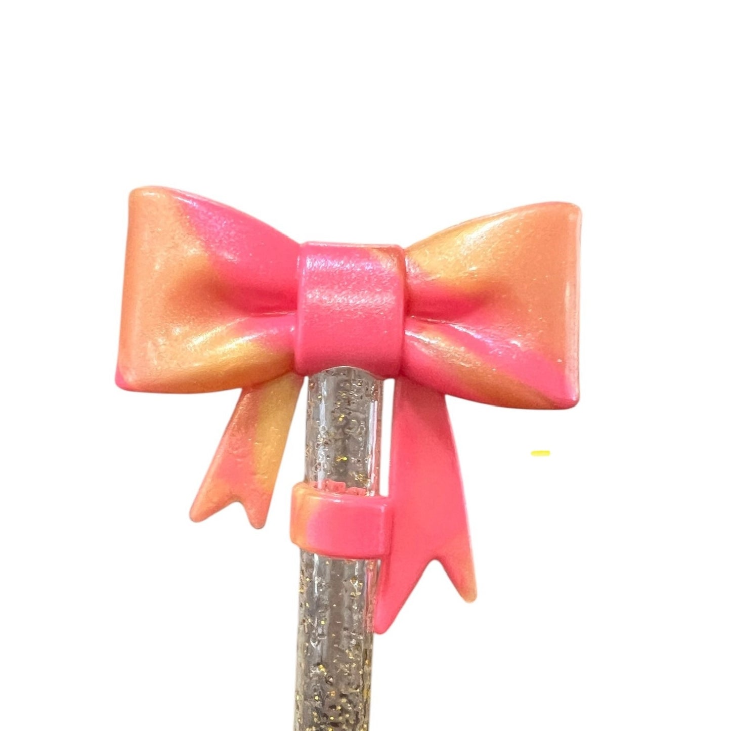 Glinda Shimmer Large Bow - Silicone Straw Topper 10mm