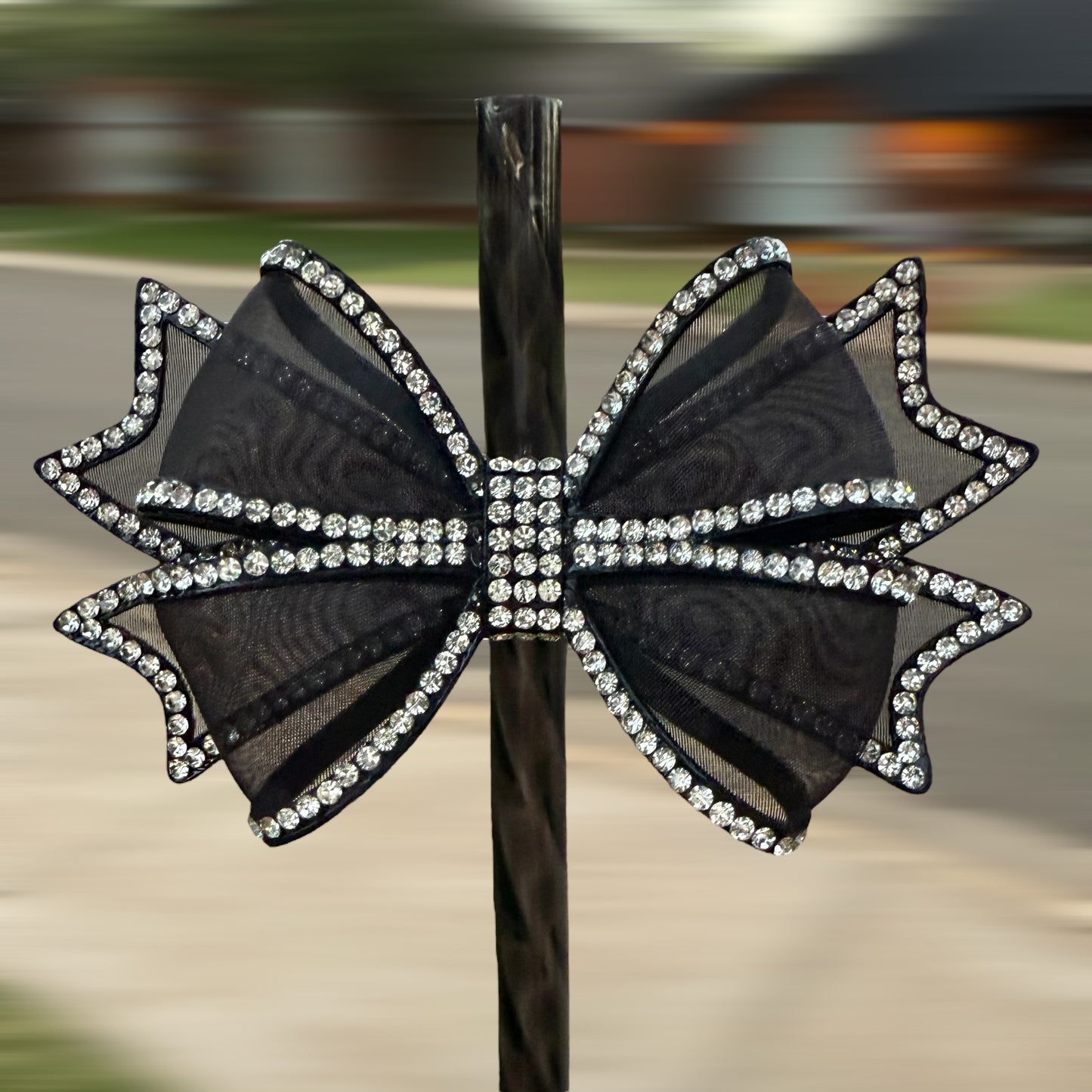 Black Sheer Bling - Boujee Tumbler Bow