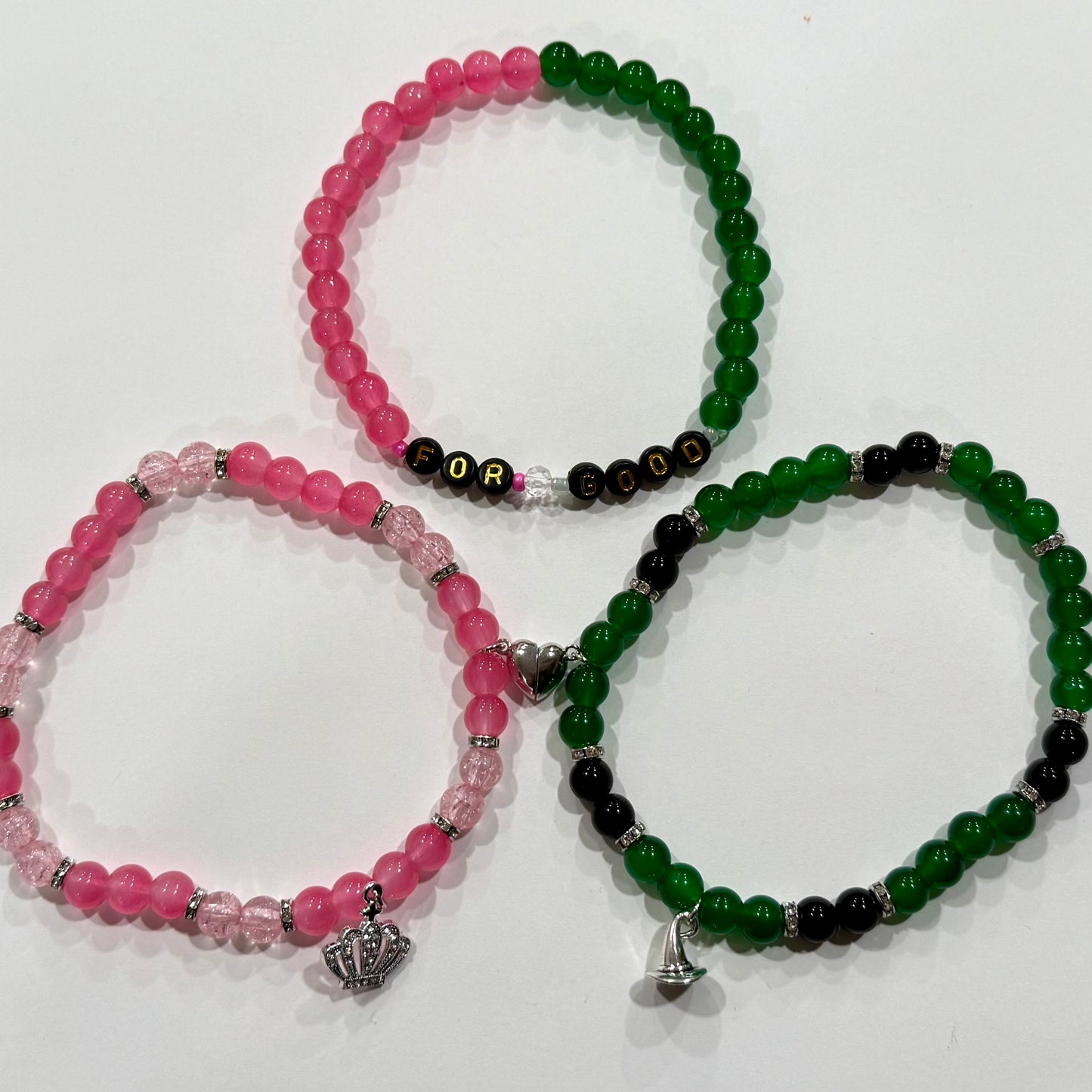 Wicked Pink & Green - Tumbler Bracelet Stacks
