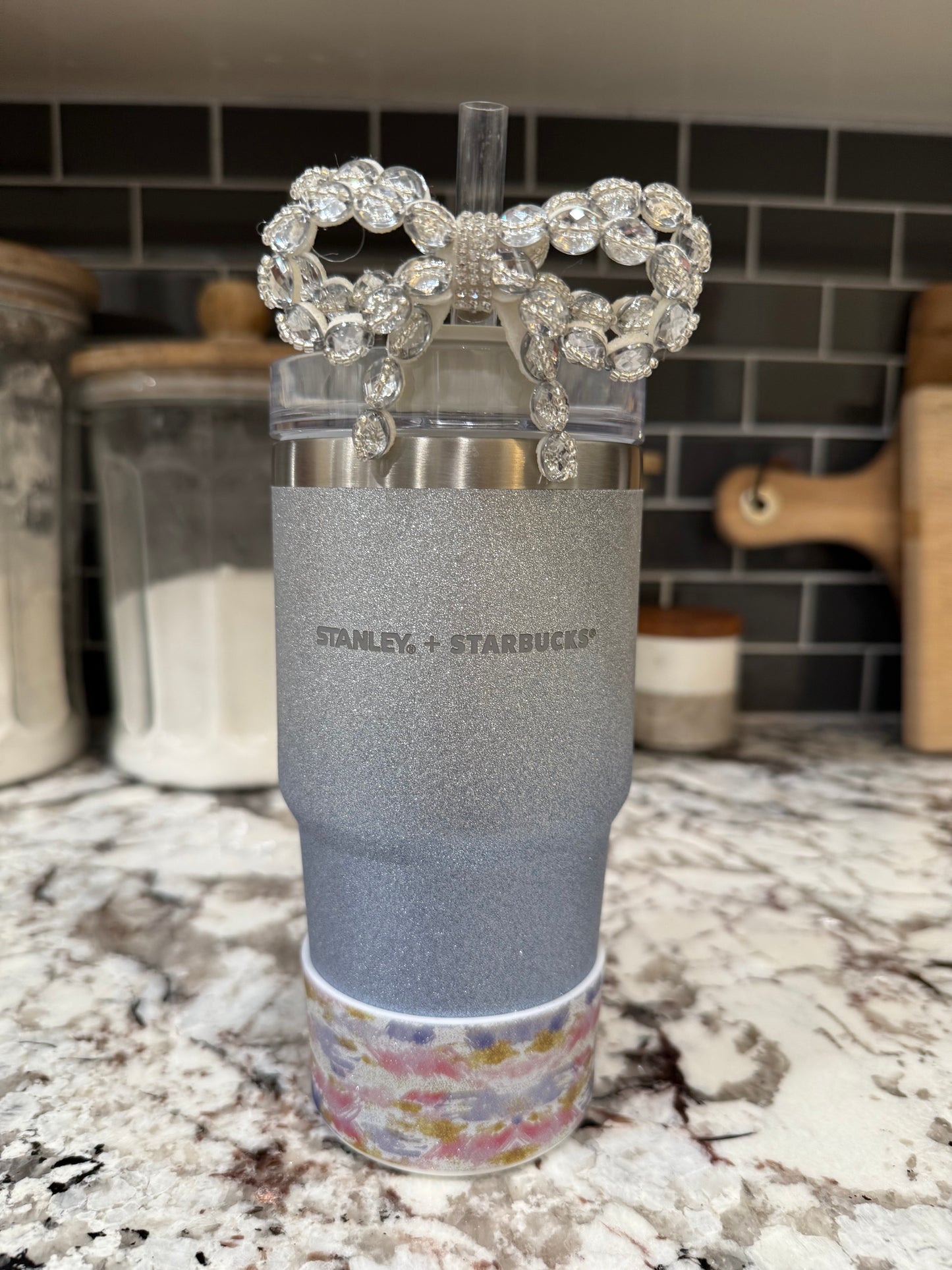 White Bling - Boujee Tumbler Bow