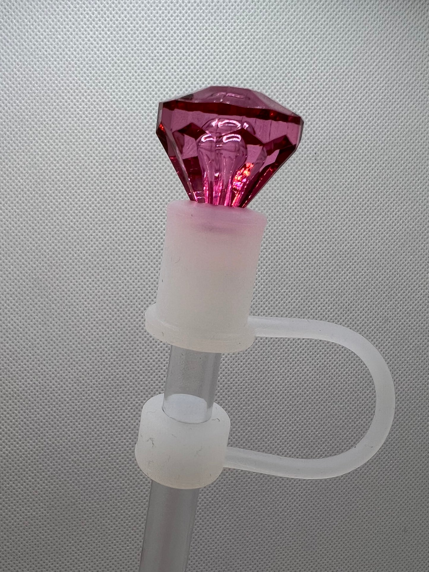 Fuchsia Diamond TRANSPARENT Base Straw Topper 10mm