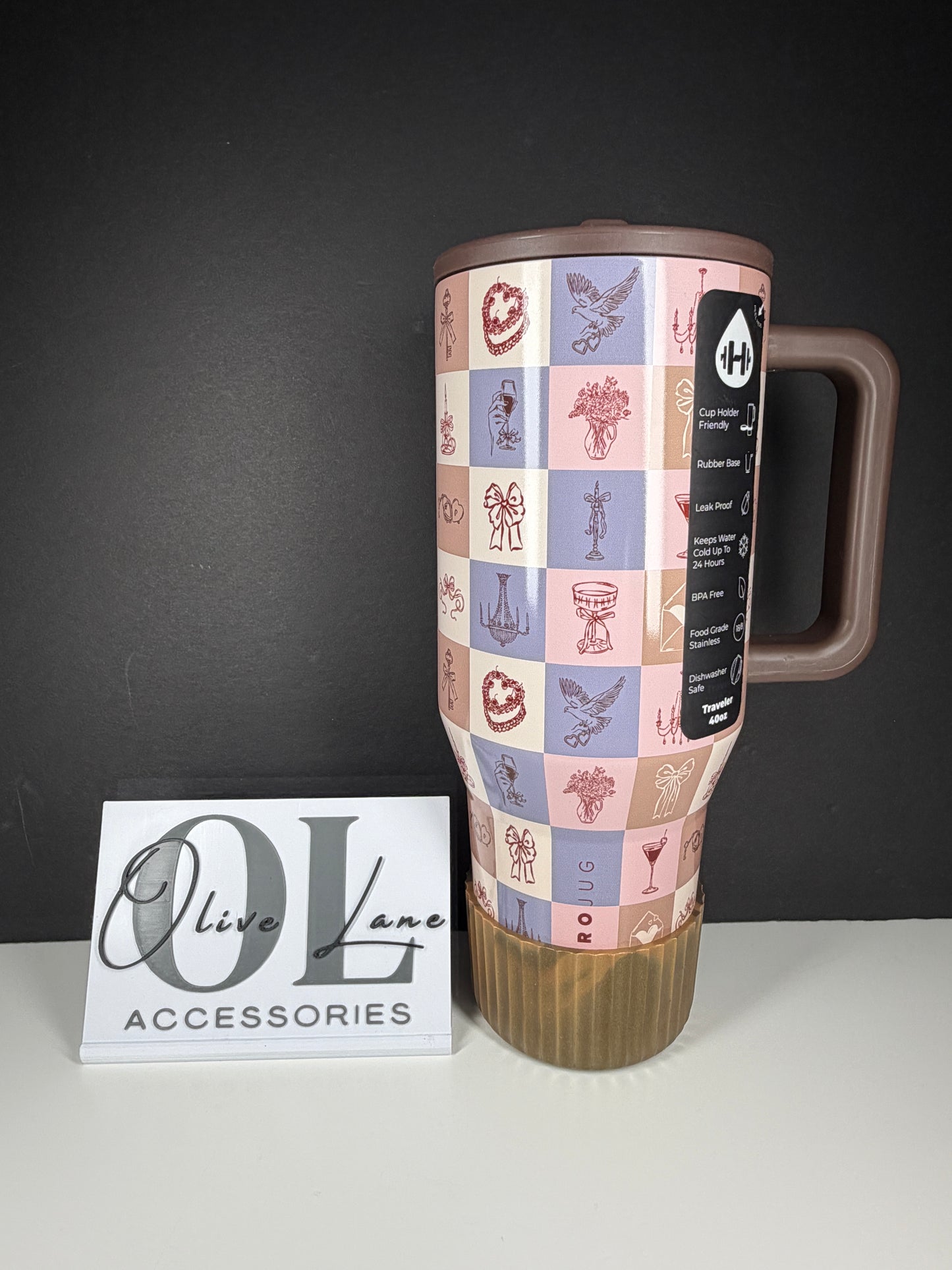 Bronze Swirl FLUTED - Silicone Tumbler Boot