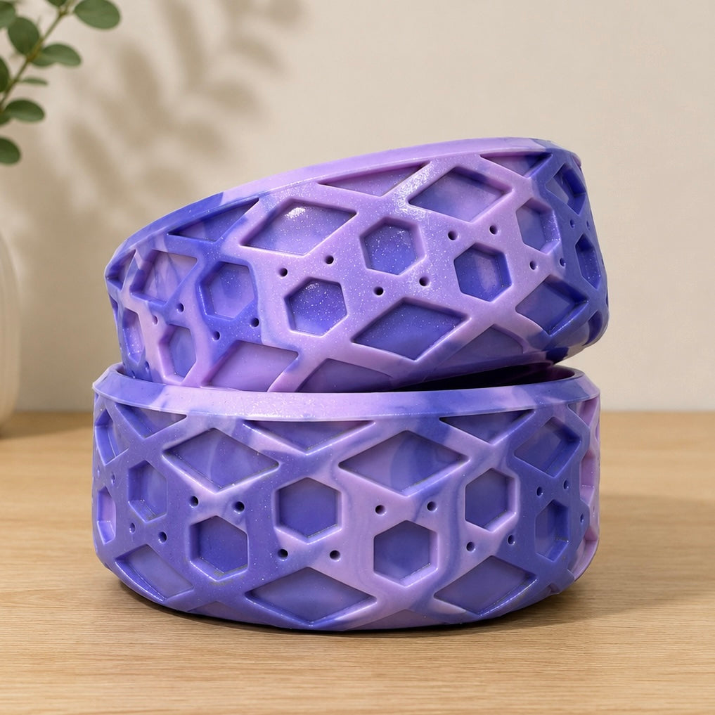 Purples SHIMMER Shorty Waffle 3" - Silicone Tumbler Boot