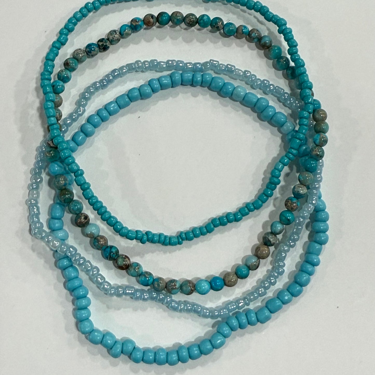 Turquoise Blue - Tumbler Bracelet Stacks