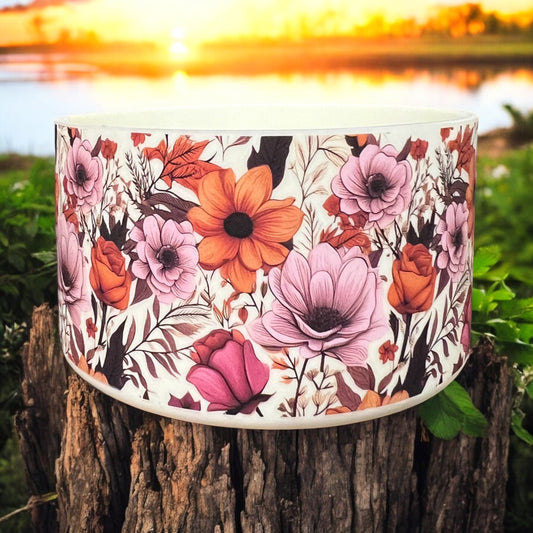 Sunset Floral Cream Silicone Tumbler Boot