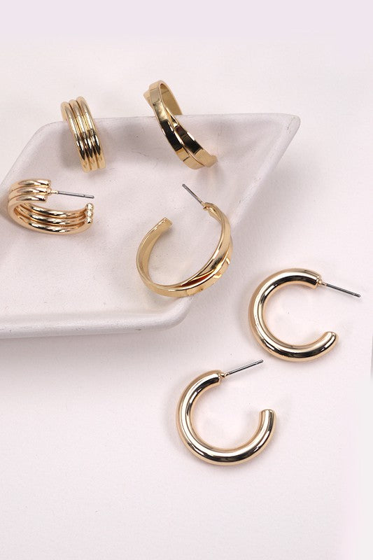 Classic Hoop Trio Earrings