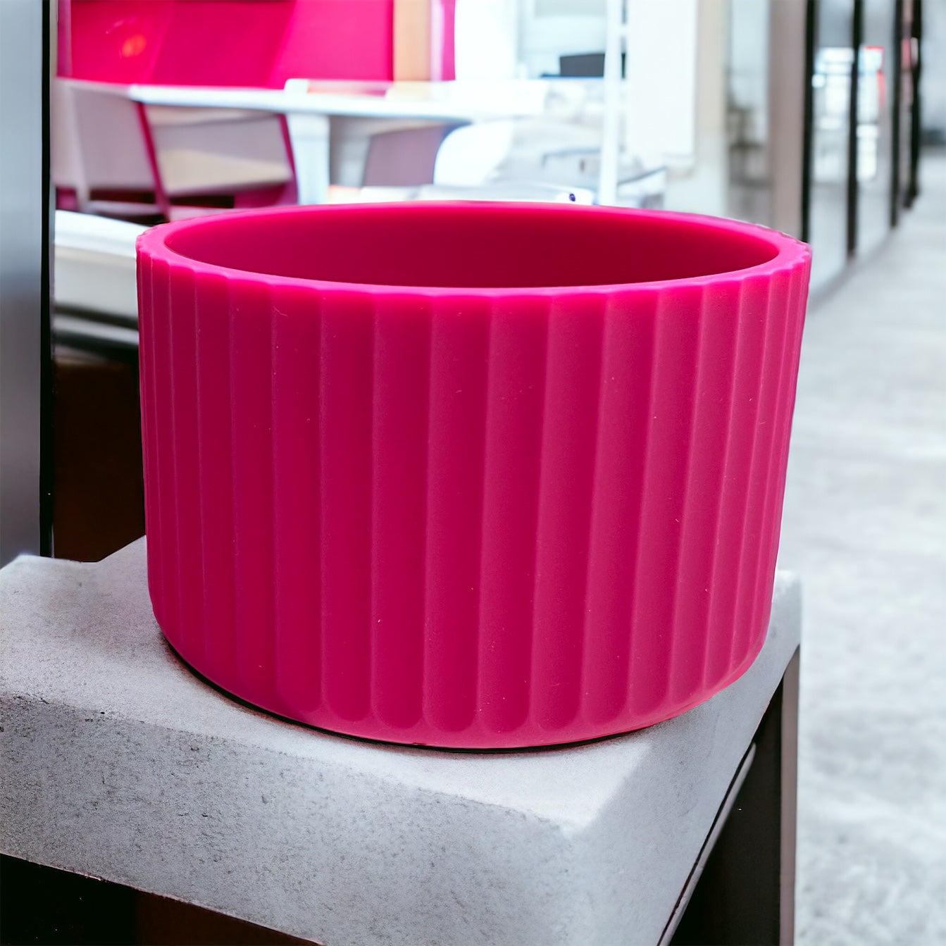 Fuchsia FLUTED Silicone Tumbler Boot