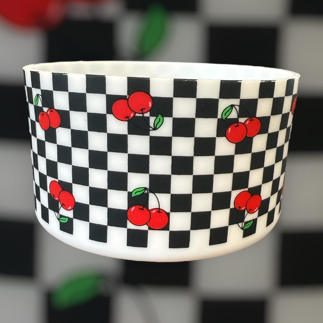 Cherry Checkers - Silicone Tumbler Boot