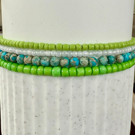 Green Turquoise Mini - Tumbler Bracelet Stacks