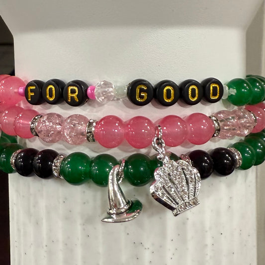 Wicked Pink & Green - Tumbler Bracelet Stacks