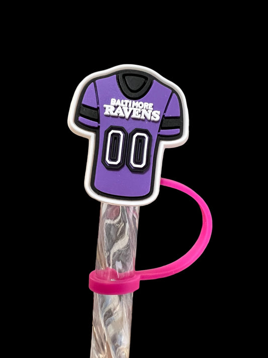 Ravens Jersey Silicone Straw Topper 10mm