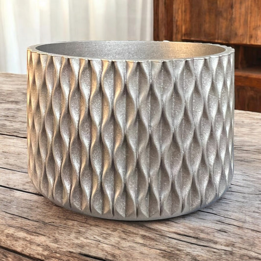 Silver Metallic WAVES Silicone Tumbler Boot