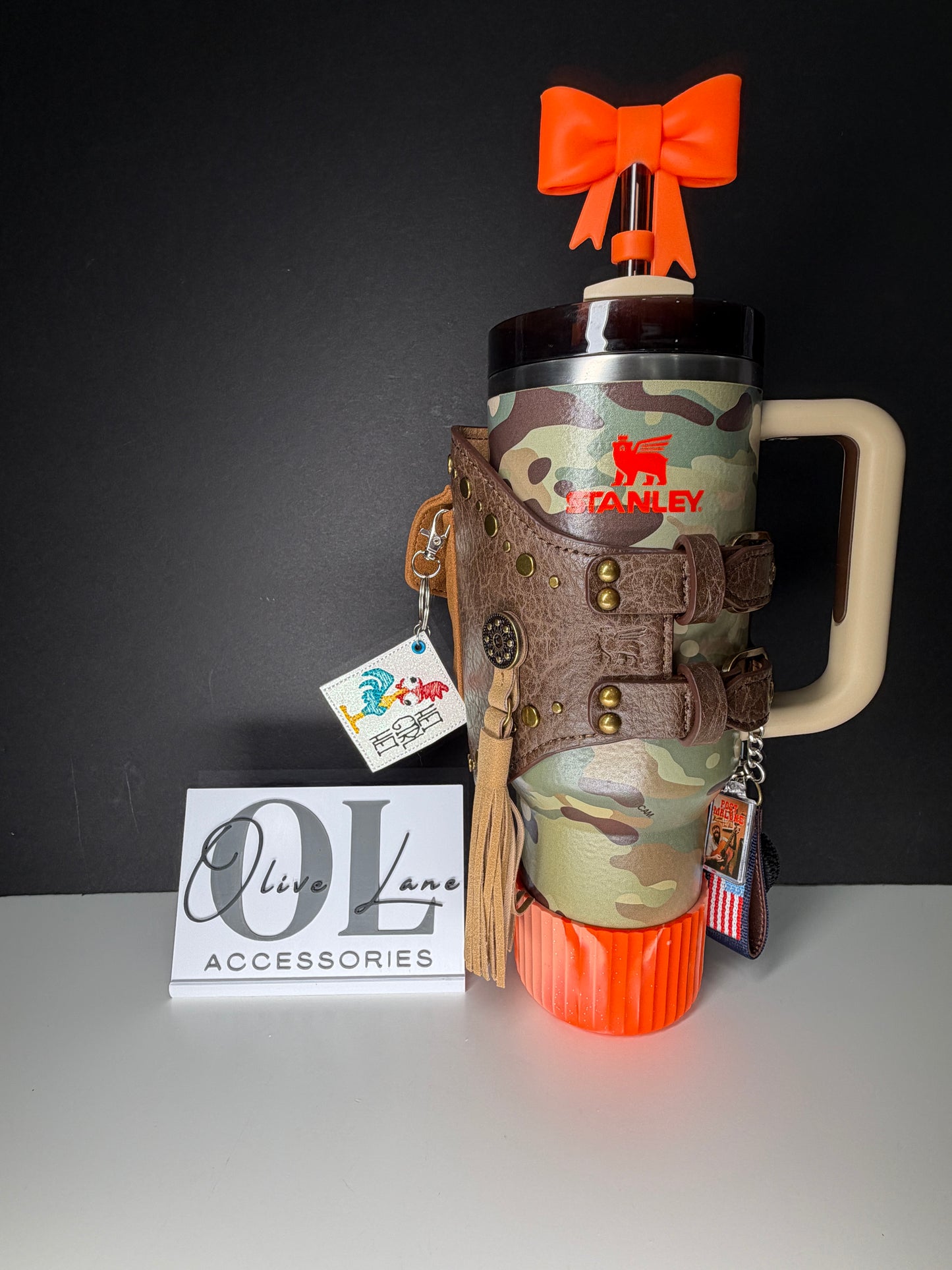 Orange Glitter Swirl FLUTED - Silicone Tumbler Boot