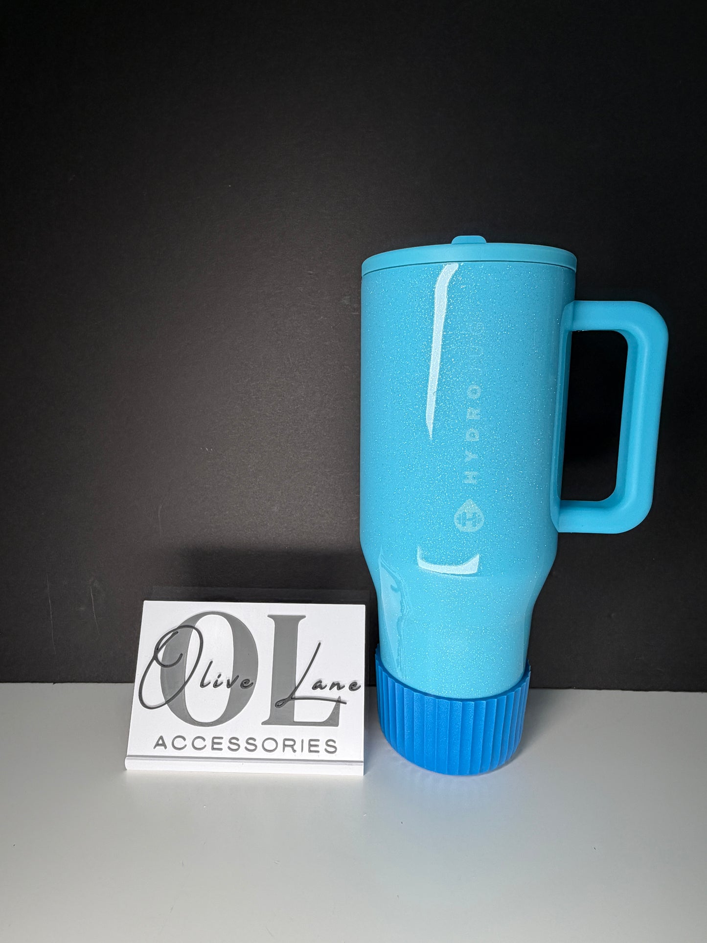 Azure Blue Shimmered FLUTED - Silicone Tumbler Boot