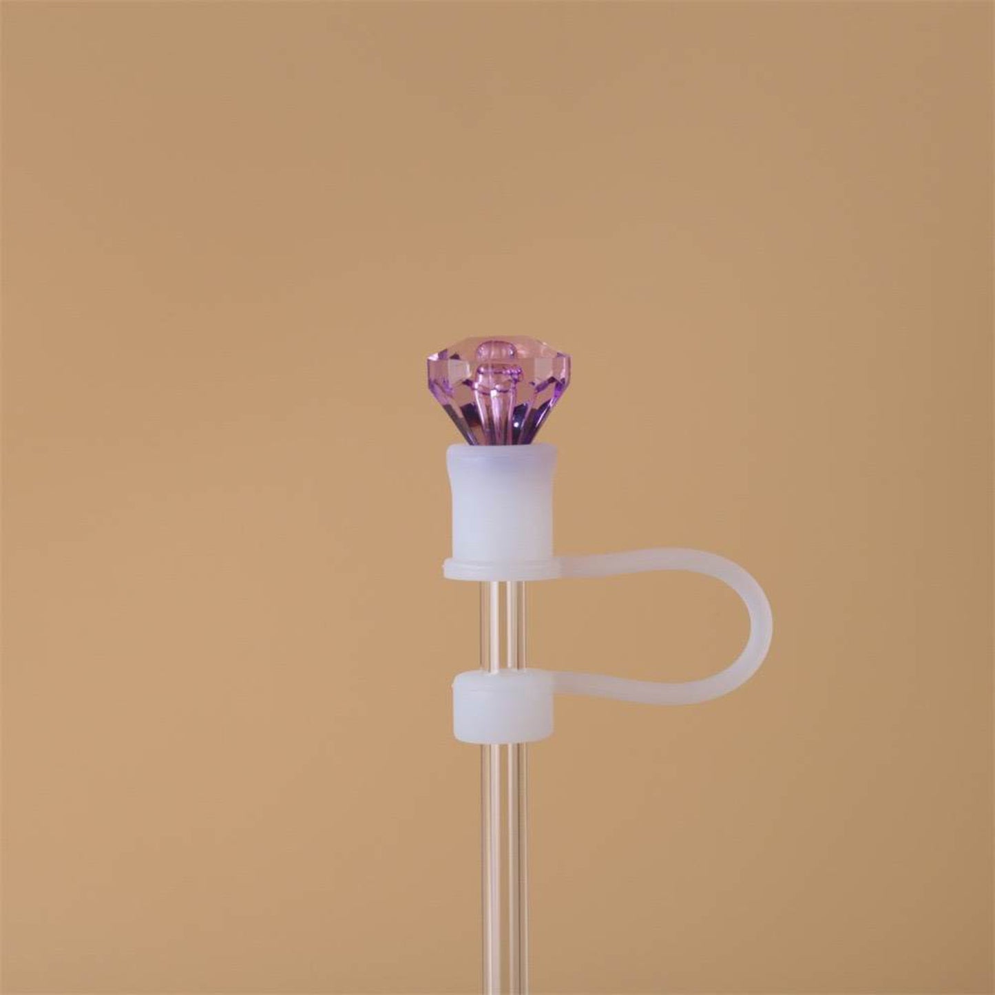 Lavender Diamond TRANSPARENT Straw Topper 10mm