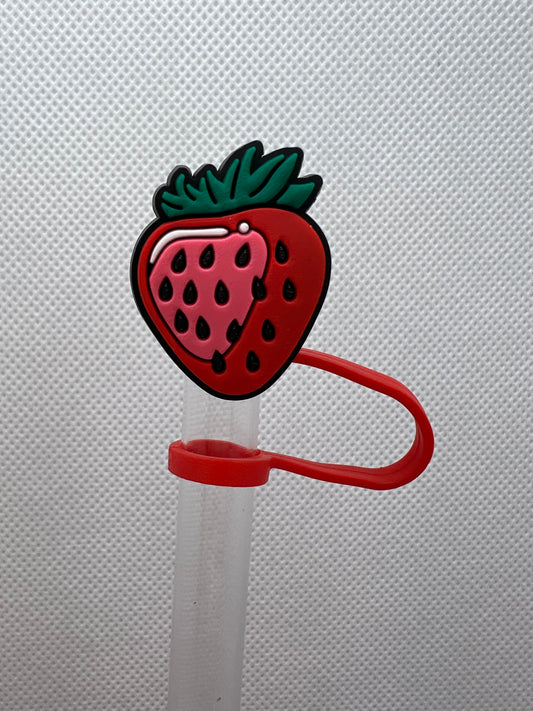 Strawberry Silicone Straw Topper 10mm