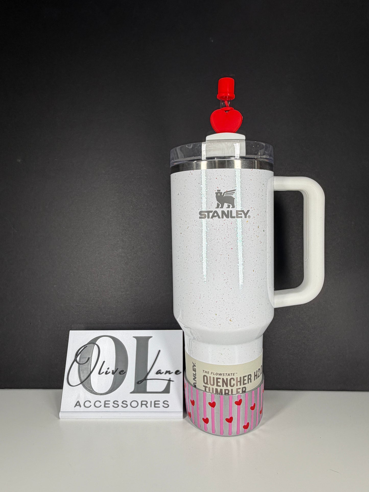 Sweetheart Stripes Silver - 3D Silicone Tumbler Boot