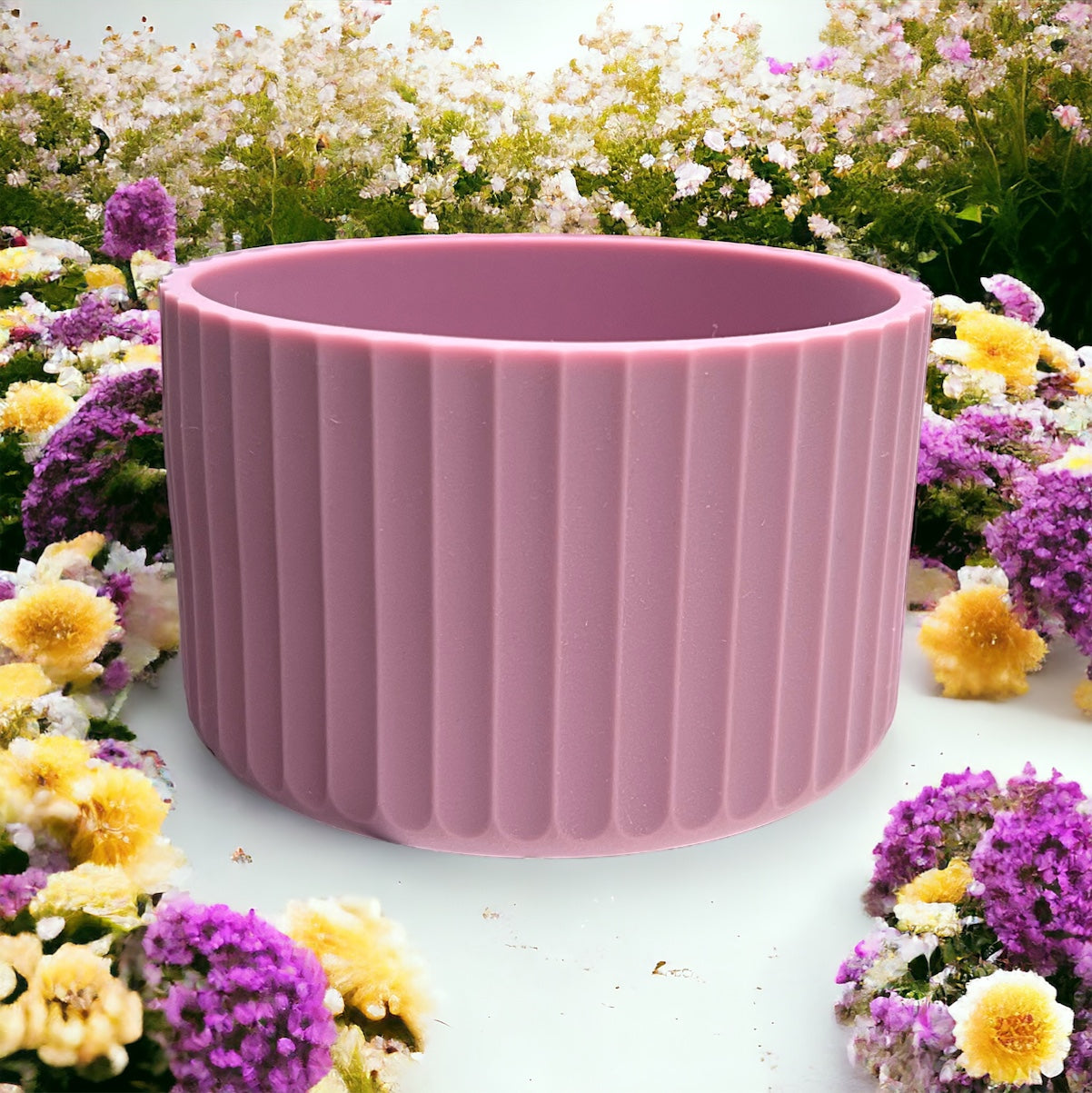 Dusty Lilac FLUTED Silicone Tumbler Boot