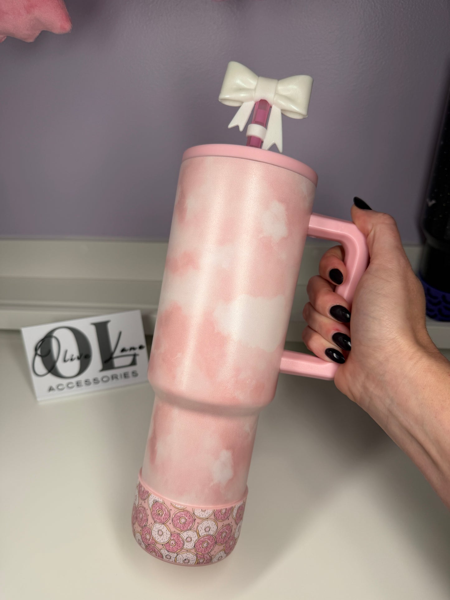 Pink Donuts  - Silicone Tumbler Boot