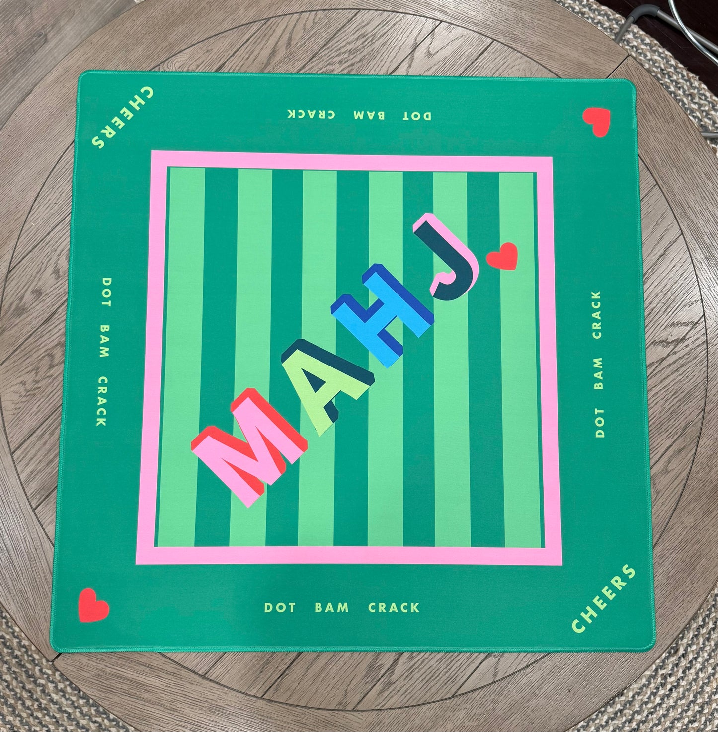 Mahj Block Mat - Pink & Green