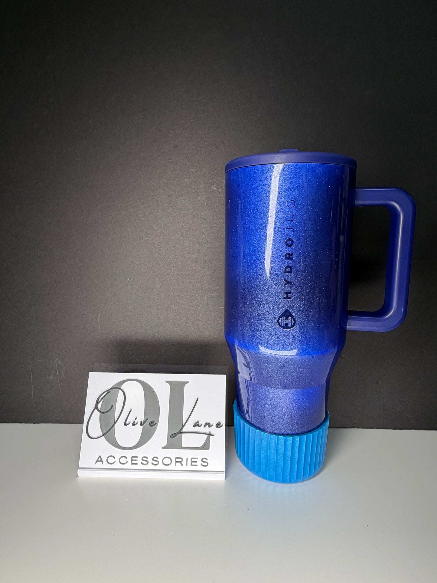Azure Blue Shimmered FLUTED - Silicone Tumbler Boot