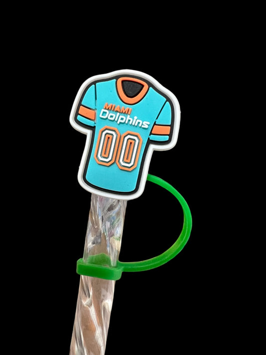 Dolphins Jersey Silicone Straw Topper 10mm