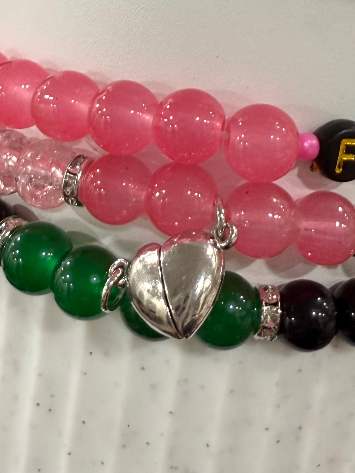 Wicked Pink & Green - Tumbler Bracelet Stacks