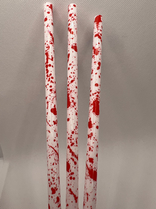 White Blood Splatter Straw (40oz Tumbler)