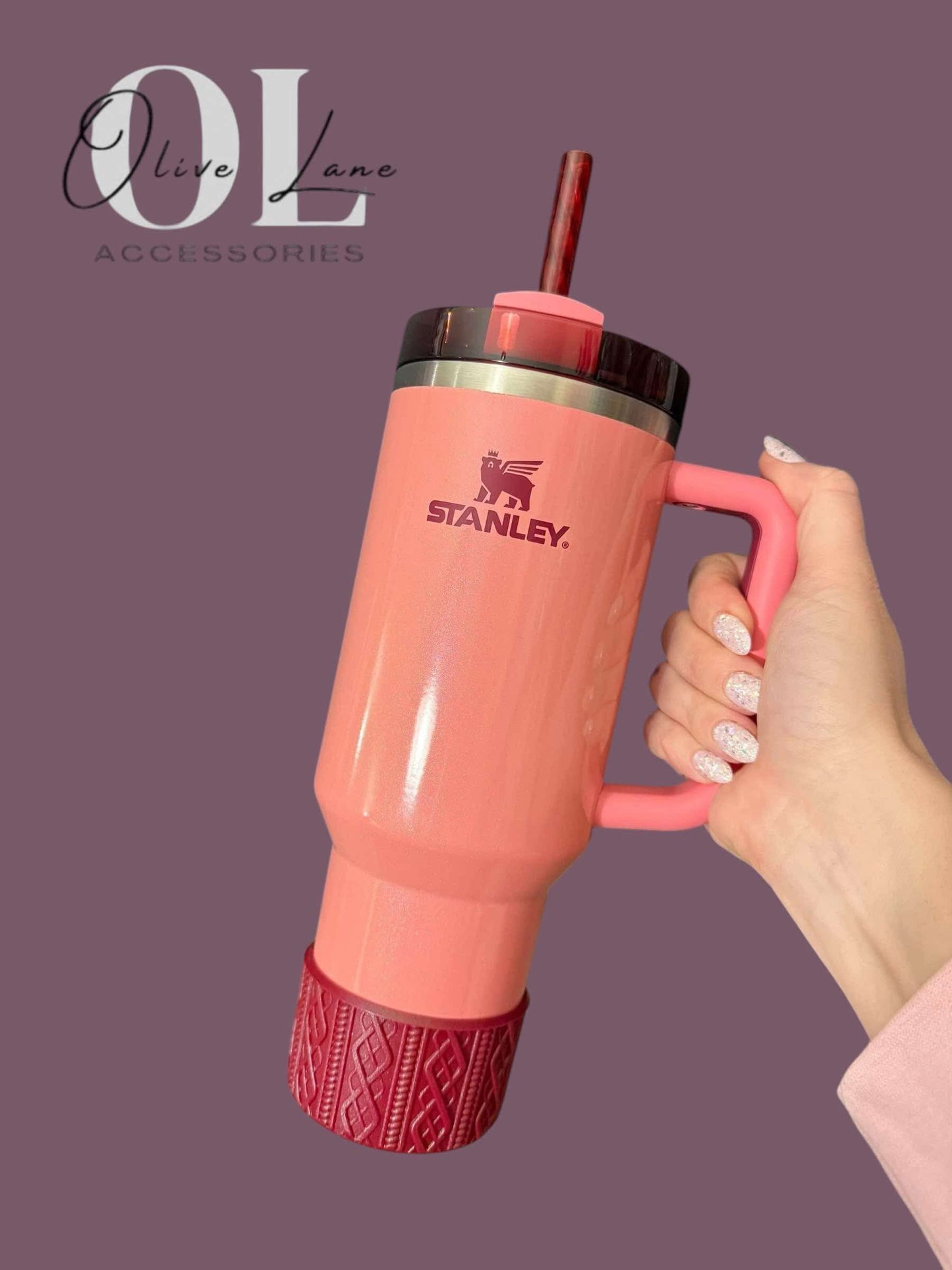 Maroon SHIMMER - SWEATER Silicone Tumbler Boot