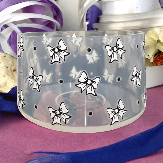 White Bows CLEAR Silicone Tumbler Boot