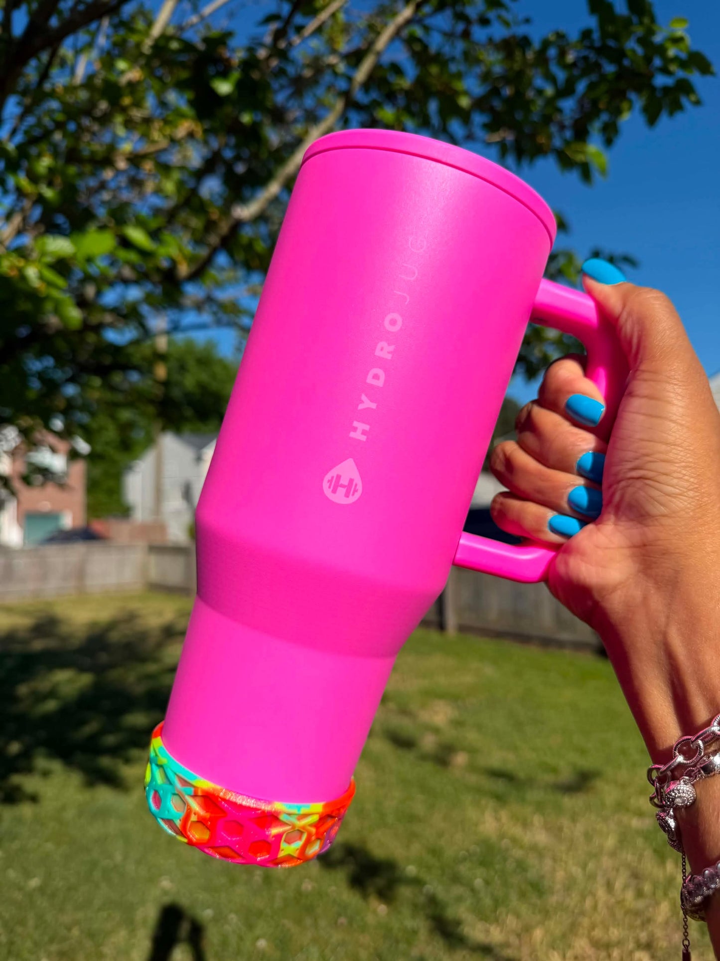 Summer Swirl SHIMMER Shorty Waffle 3" - Silicone Tumbler Boot
