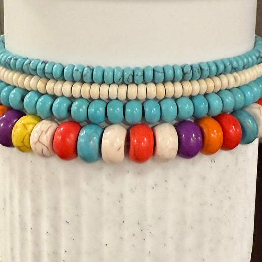 Rainbow Turquoise - Tumbler Bracelet Stacks