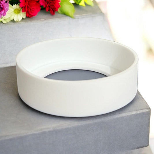 White 7.25 cm Silicone Tumbler Bumper