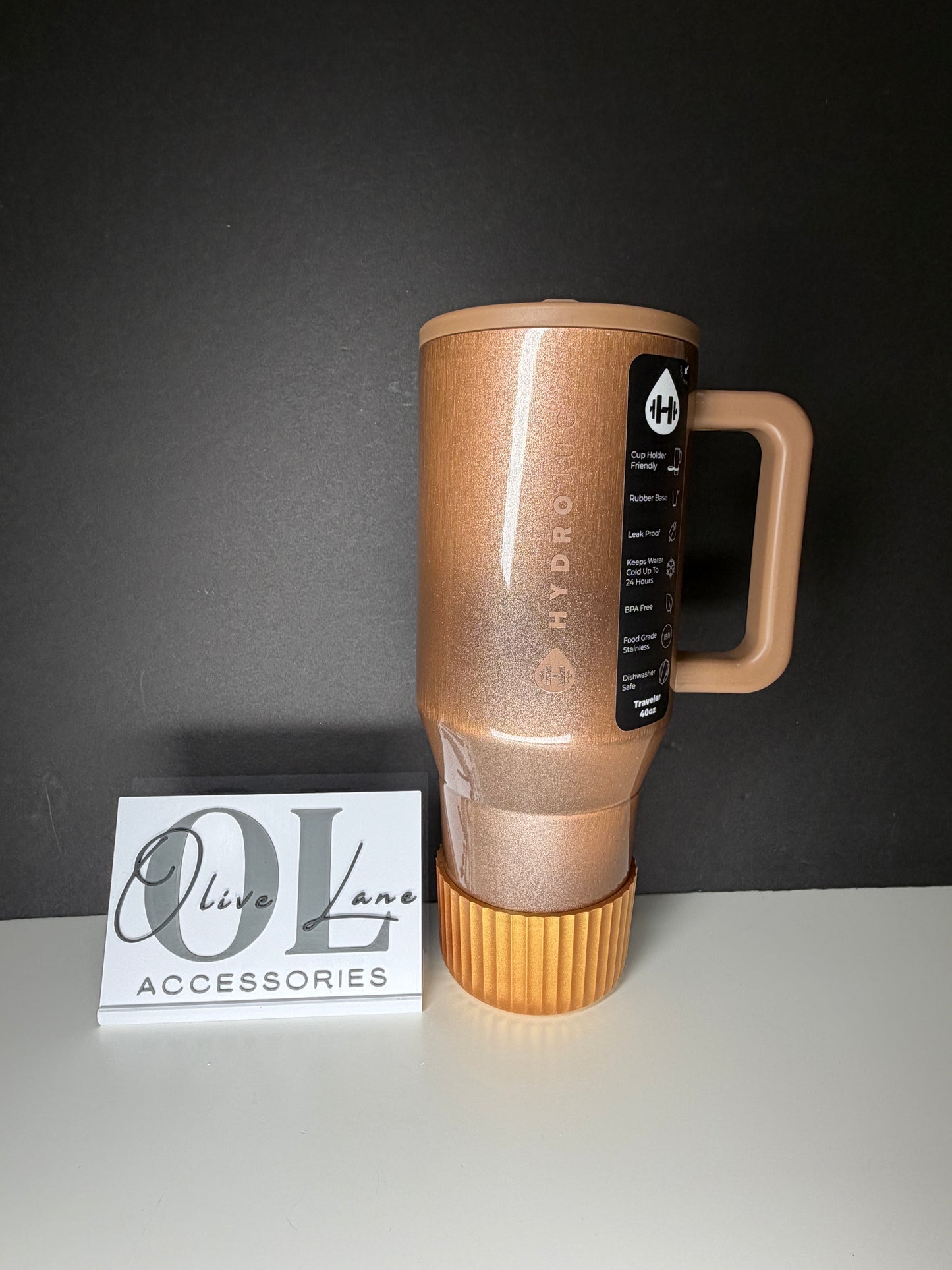 Gold Metallic FLUTED - Silicone Tumbler Boot