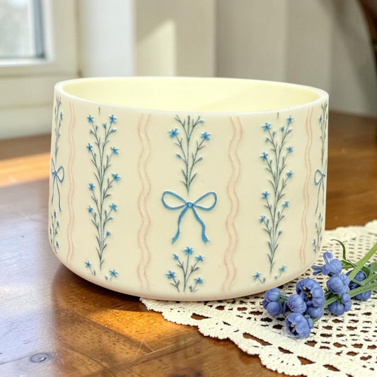 Forget Me Knot Bows Cream- 3D Silicone Tumbler Boot