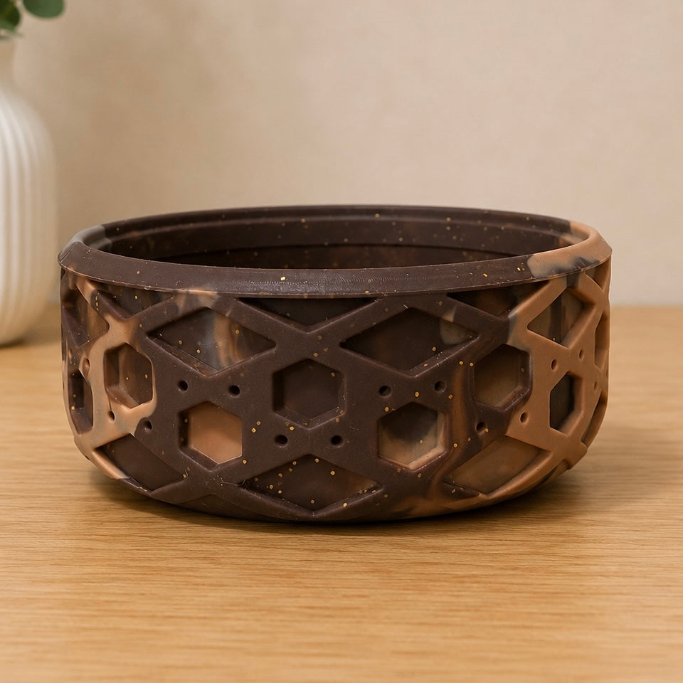 Brown Glitter Shorty Waffle 3" - Silicone Tumbler Boot
