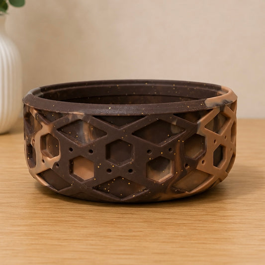 Brown Glitter Shorty Waffle 3" - Silicone Tumbler Boot