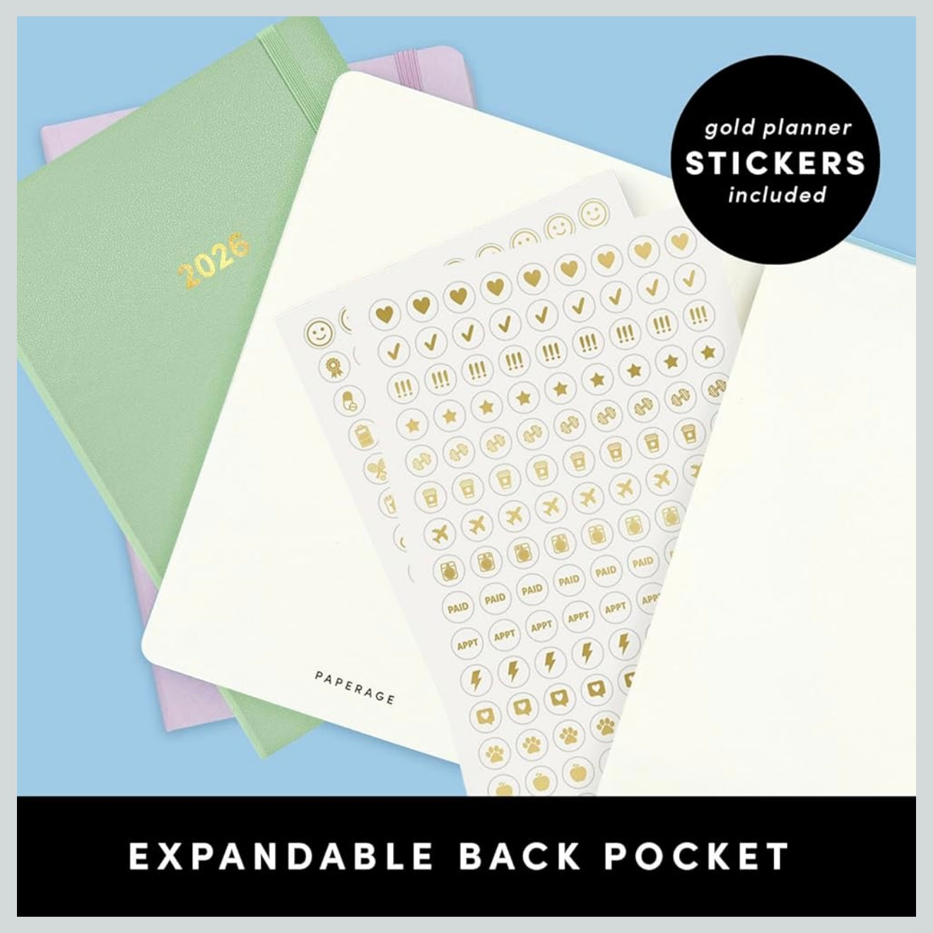 2026 Paperage Dated Planner- Monthly & Weekly Views