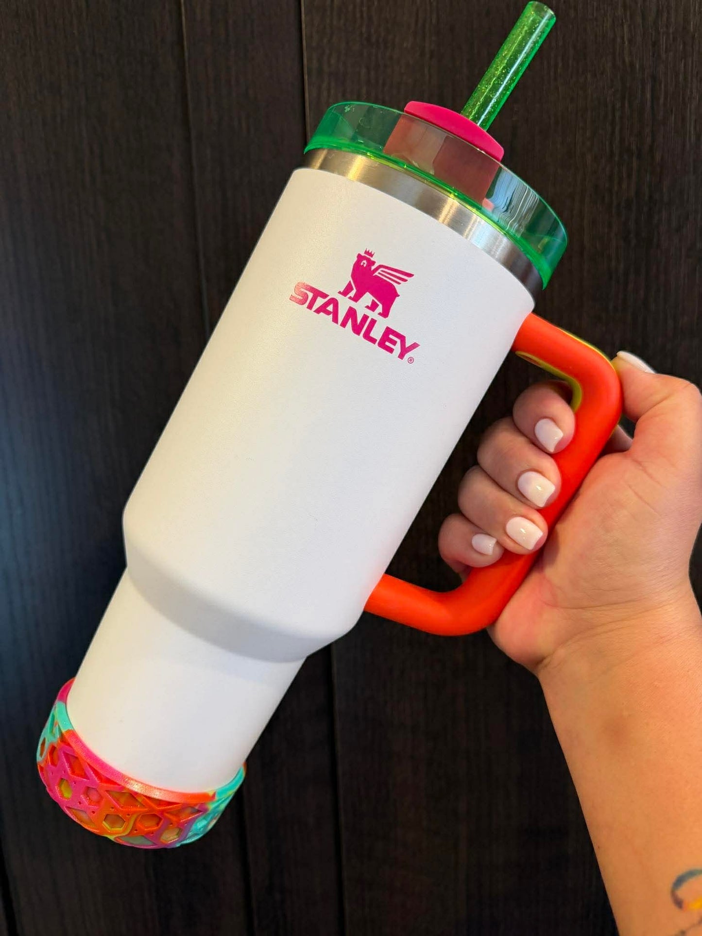 Summer Swirl SHIMMER Shorty Waffle 3" - Silicone Tumbler Boot