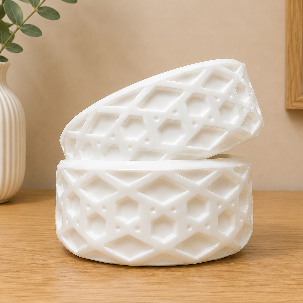 White SHIMMER Shorty Waffle 3" - Silicone Tumbler Boot