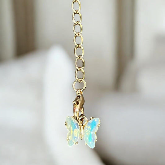 Pale Pastel Butterfly Handle Charm