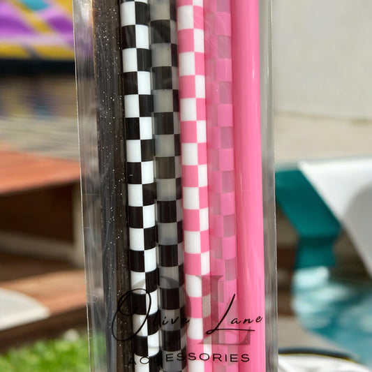 Checkers 6-pack SET Straws (40oz Tumbler)