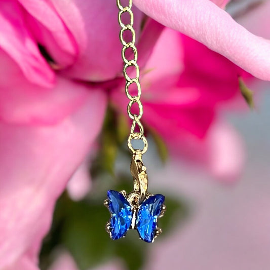 Blue Butterfly Handle Charm