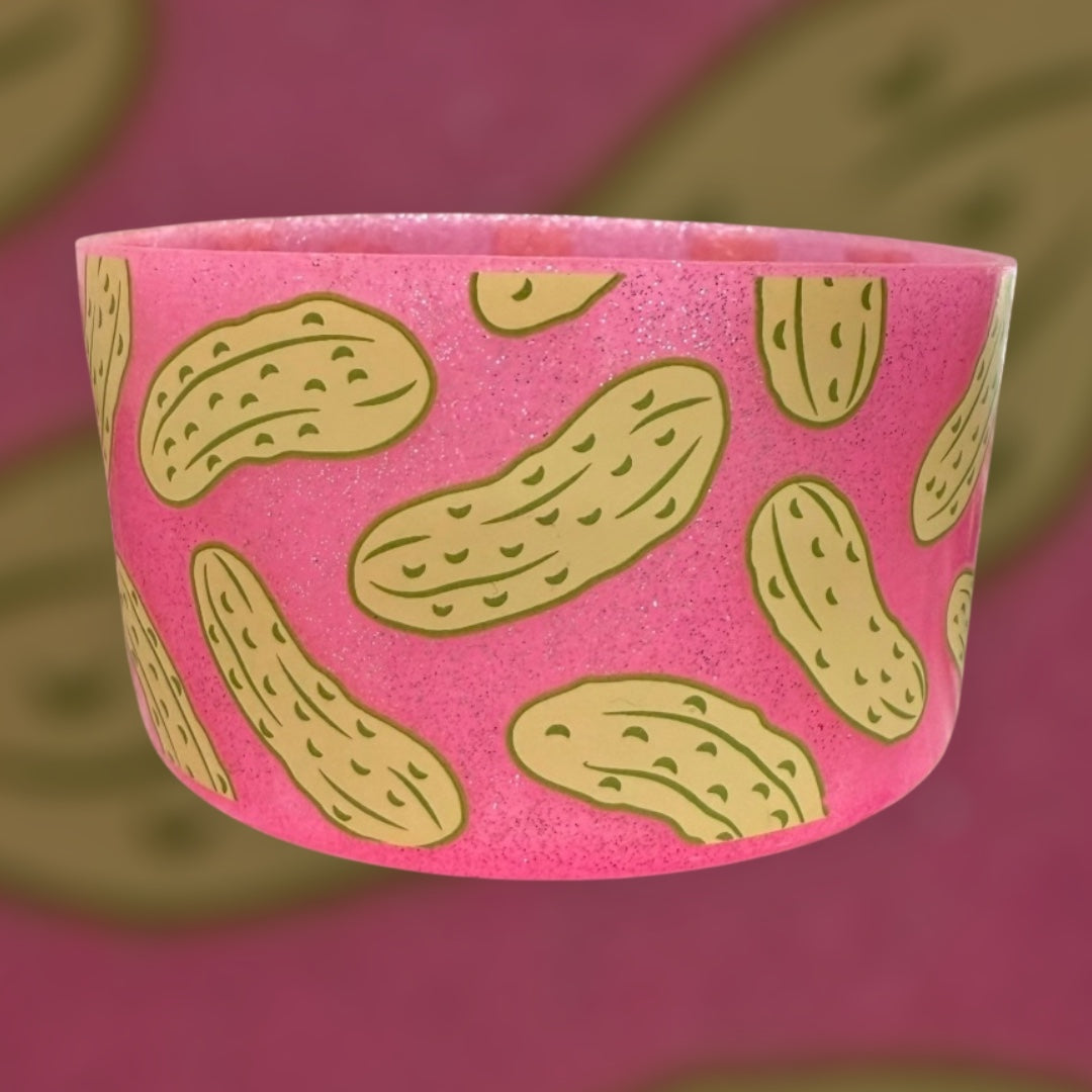 Pickles Hot Pink Glitter - Silicone Tumbler Boot