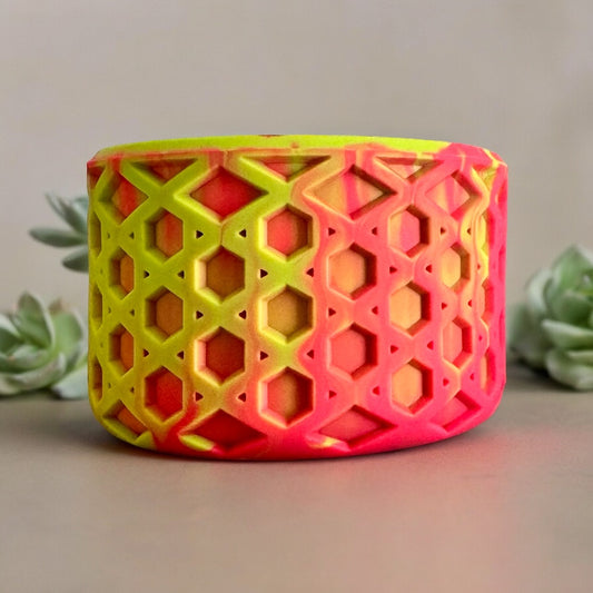 Hibiscus Lime Swirl WAFFLE Silicone Tumbler Boot