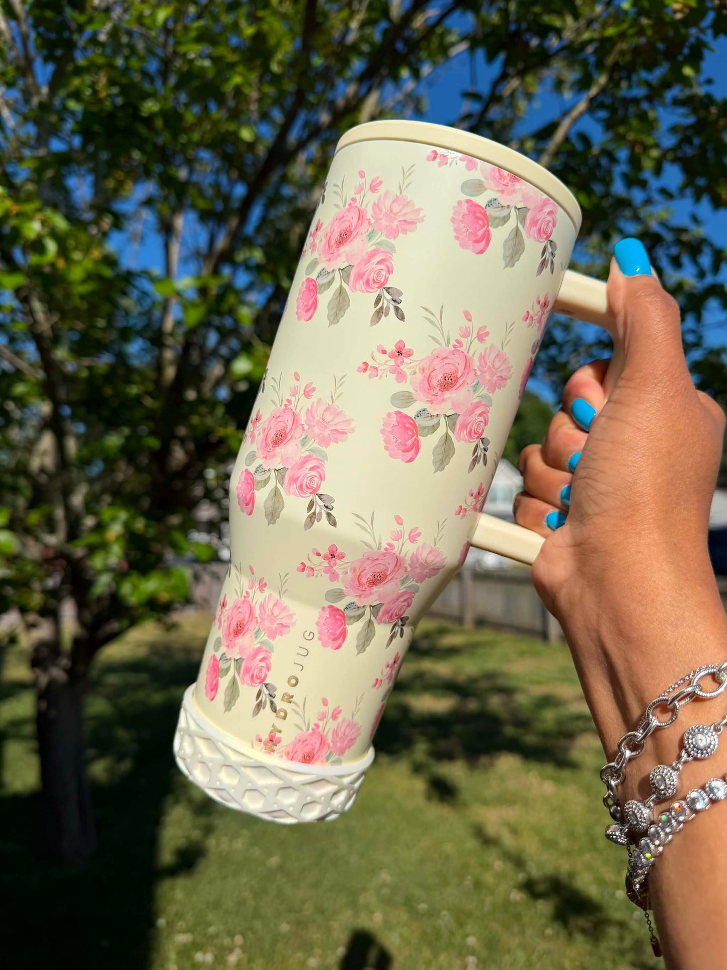 Cream Metallic Shorty Waffle 3" - Silicone Tumbler Boot