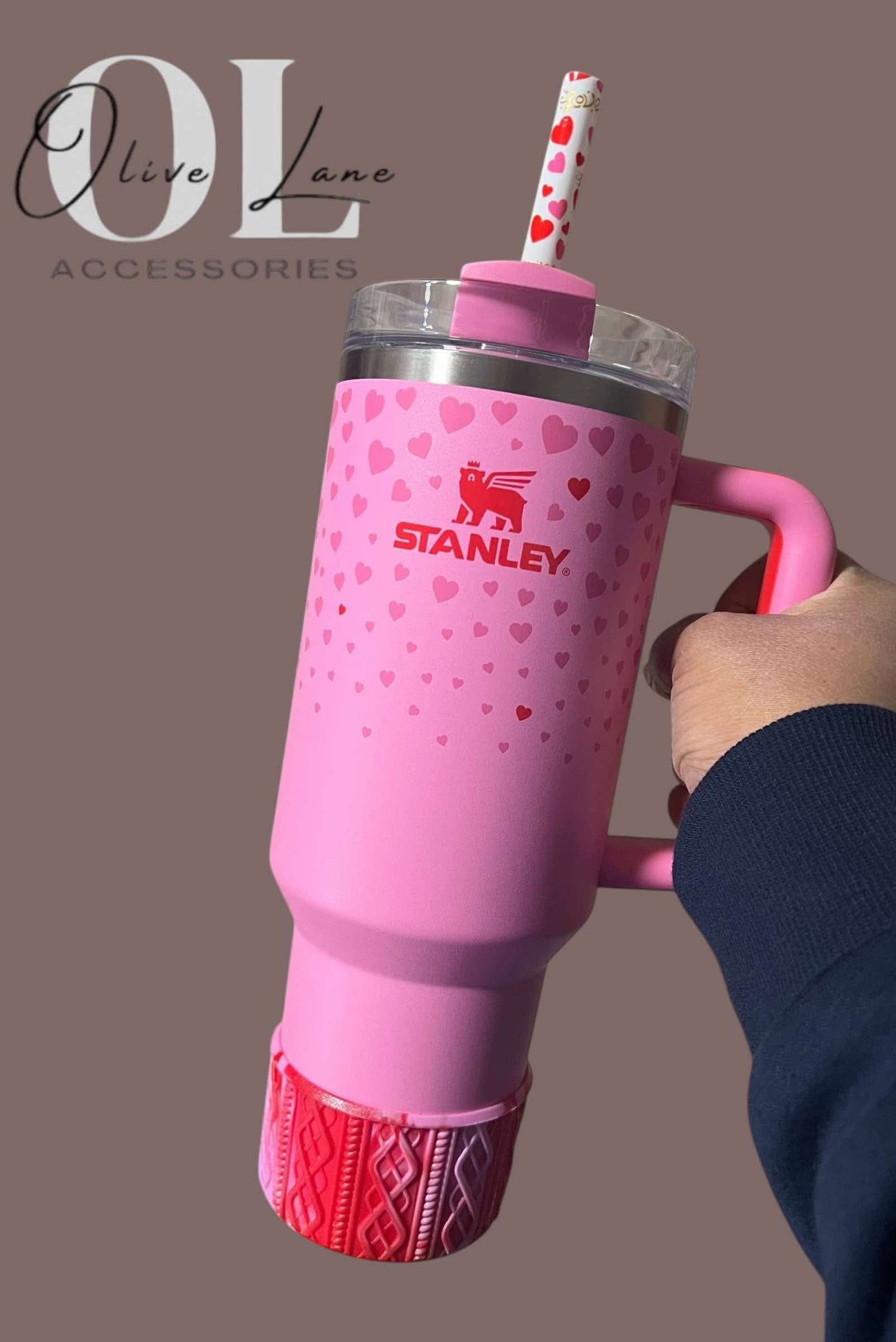 Pink Red SHIMMER - SWEATER Silicone Tumbler Boot