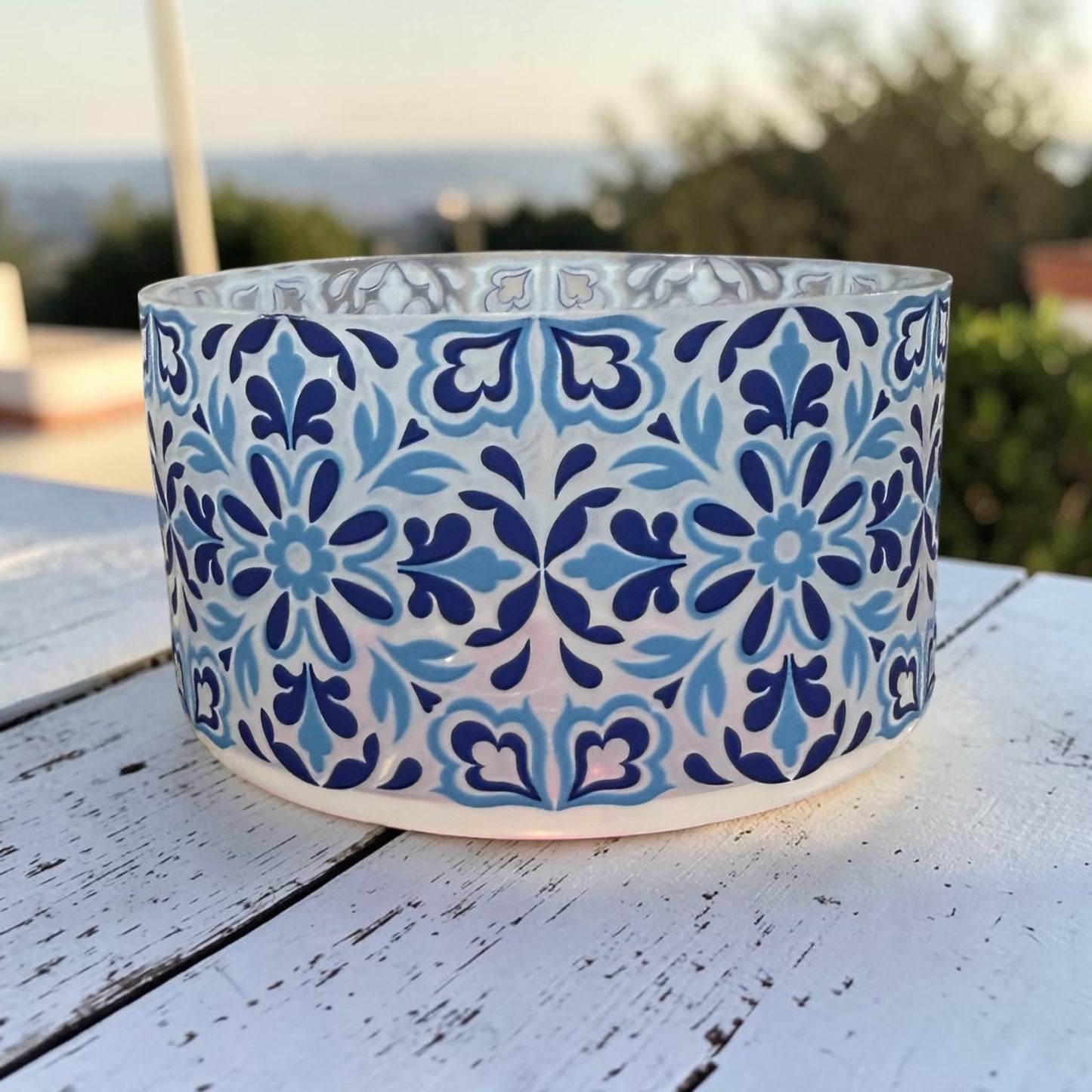 Mediterranean Mosaic CLEAR- 3D Silicone Tumbler Boot