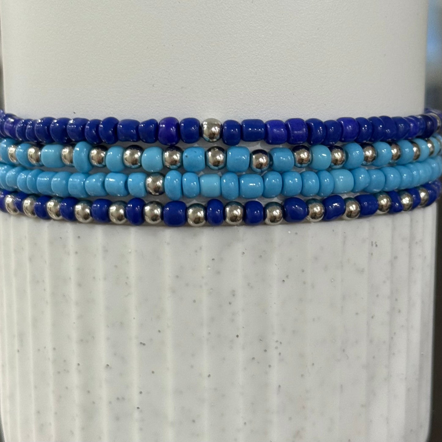 The Blues - Tumbler Bracelet Stacks